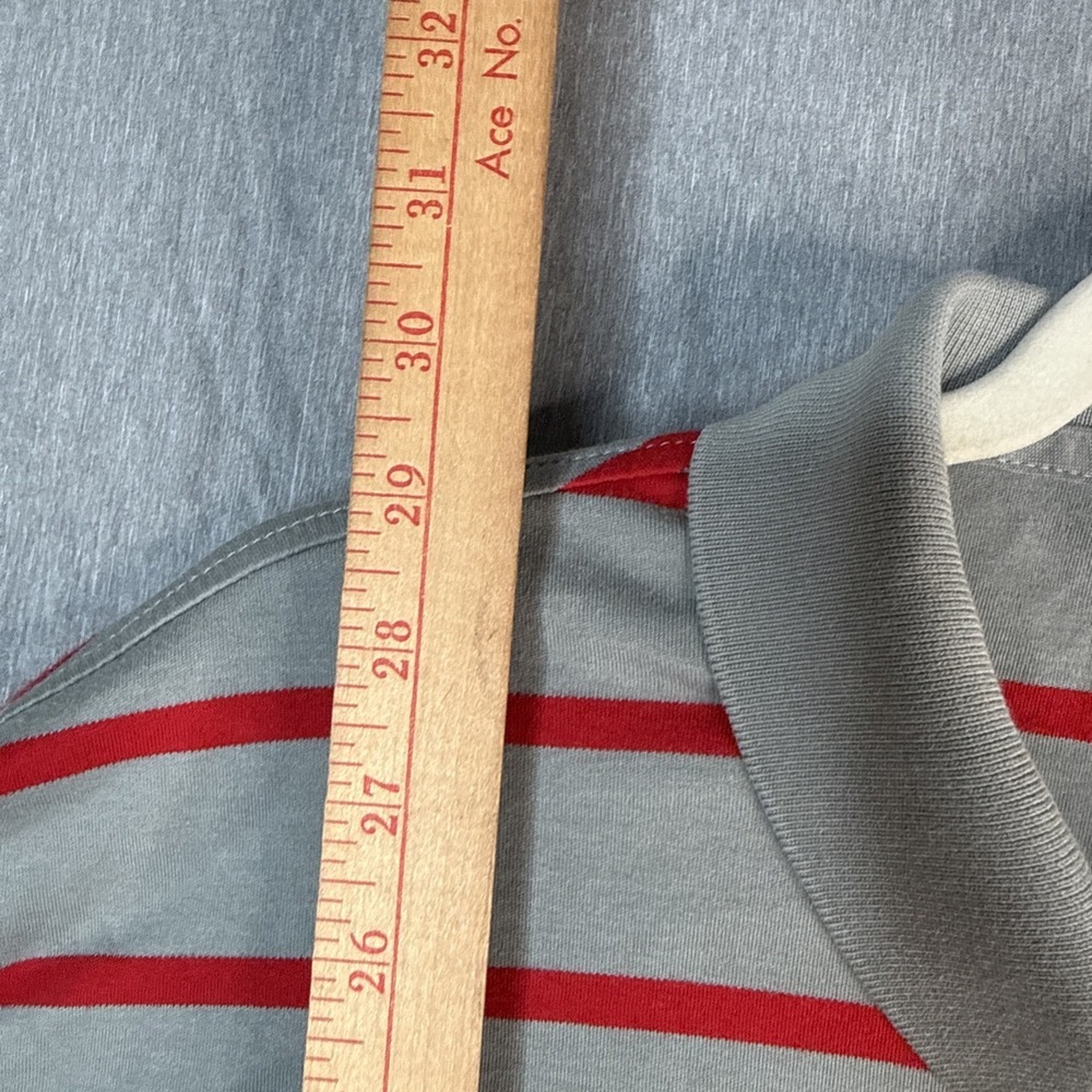 Ralph Lauren Polo Shirt Mens XL Gray Red Striped Short Sleeve Casual Preppy - Picture 4 of 7